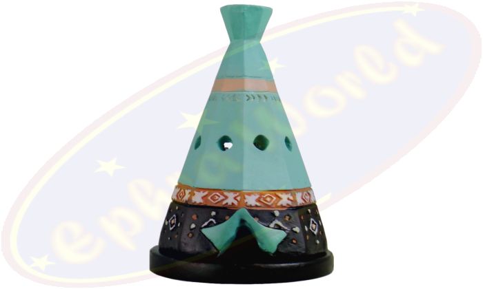 Boho Indianer Tipi / Teepee Räucherkegel Halter blau