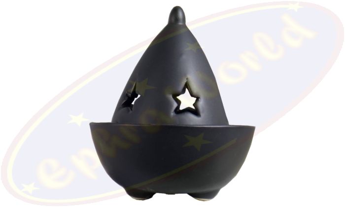 Räucherkegelbrenner Zauberhut schwarz 9,5x8 cm