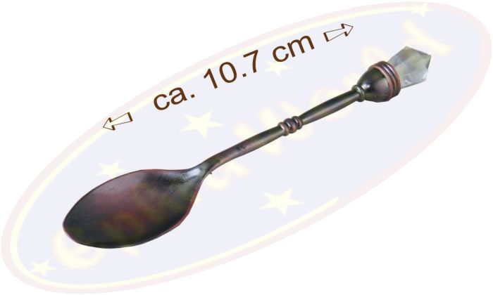 Räucherlöffel Metall kupferrot Kristall 10,7cm