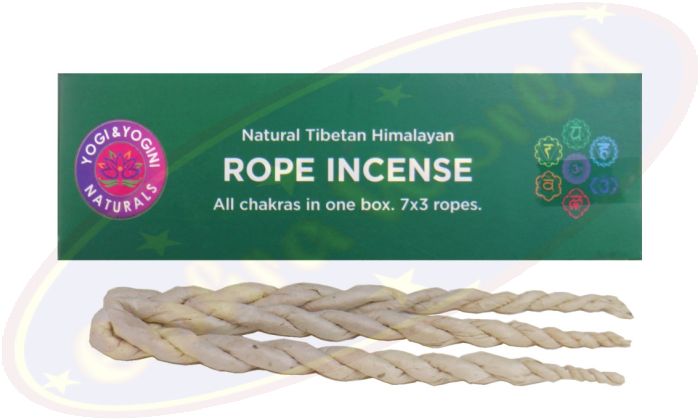 Natural Tibetan Himalayan Rope Incense/Räucherschnüre 7 Chakras 7x3 Set