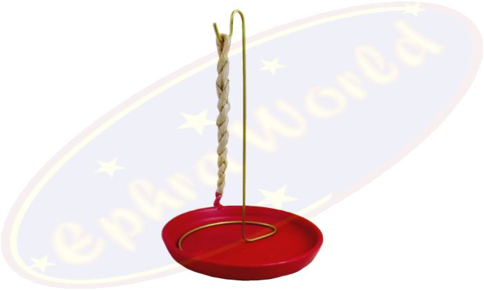Räucherschnurhalter Metall & Tonschale rot 9cm