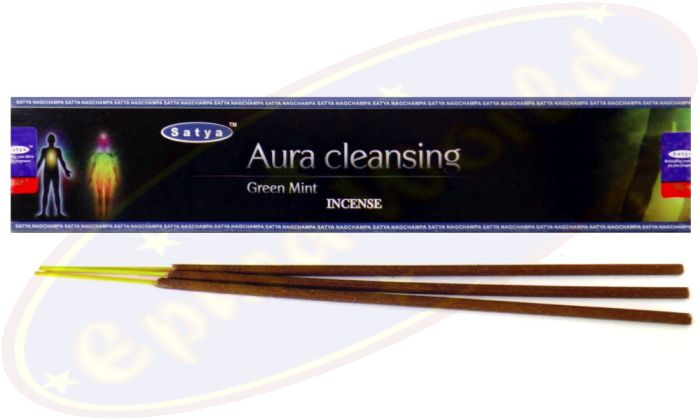 Satya Aura Cleansing Green Mint Flora Räucherstäbchen (MUM) LLP
