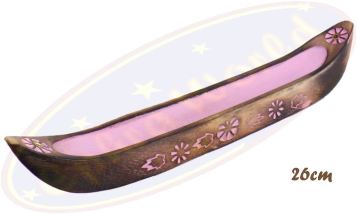 Räucherstäbchenhalter Boot Pink Holz 26cm