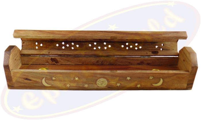 Komfort Räucherstäbchenhalterbox Motiv Sonne, Mond & Sterne