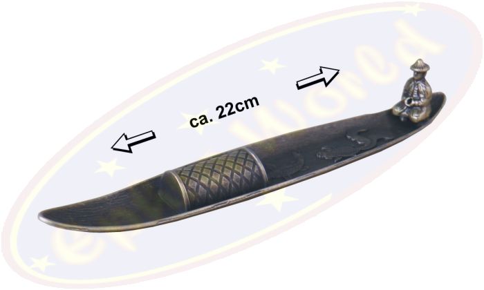 Räucherstäbchenhalter Fischerboot Metall 22cm für japanische Stäbchen