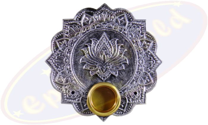Räucherstäbchenhalter Schale Lotus rund silber