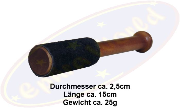 Reibeklöppel/schläger Reibo schwarz Wildleder 15cm für Klangschalen