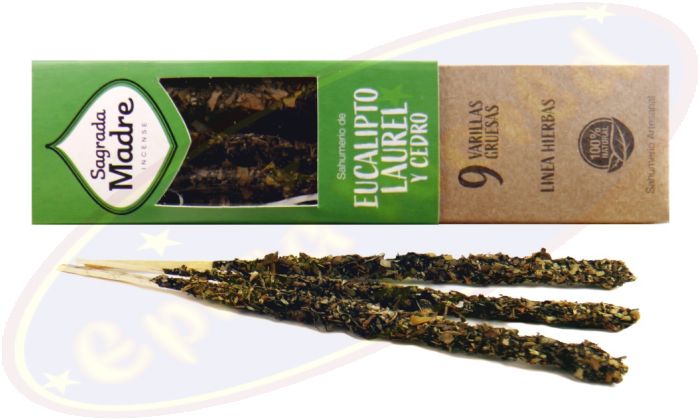 Sagrada Madre extra Premium Smudge Räucherstäbchen Eukalyptus, Lorbeer & Zeder