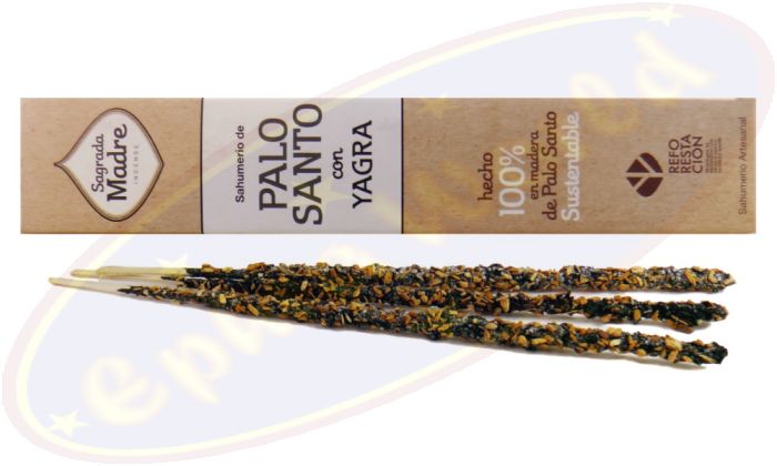 Sagrada Madre 100% Natural Smudge Räucherstäbchen Palo Santo & Yagra