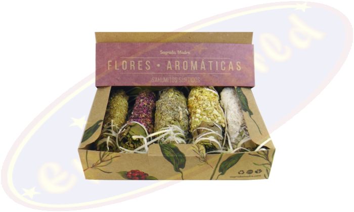 Sagrada Madre Smudge Stick 5er Set Sahumito Flores Aromaticas/aromatische Blüten
