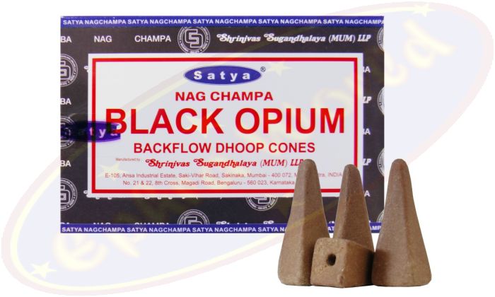 Satya Nag Champa Black Opium Rückflussräucherkegel (MUM) LLP