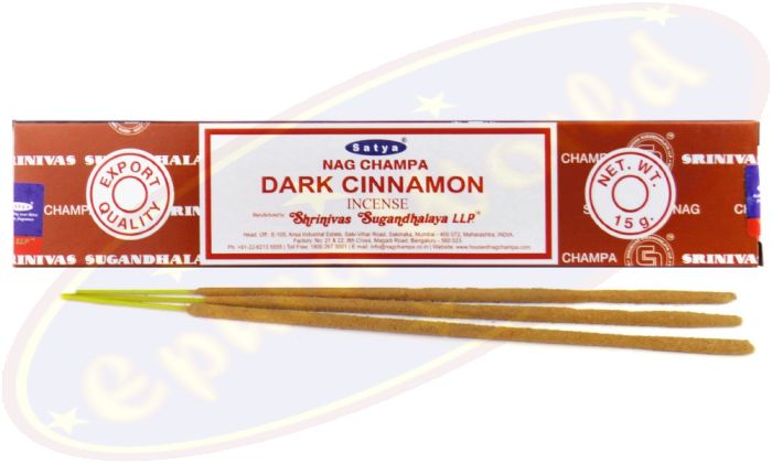 Satya Nag Champa Dark Cinnamon (Zimt) Masala Räucherstäbchen (MUM) LLP