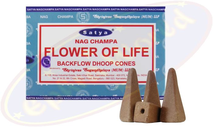 Satya Nag Champa Flower Of Life Rückflussräucherkegel (MUM) LLP
