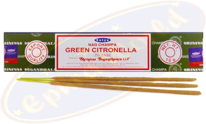 Satya Nag Champa Green Citronella Masala Räucherstäbchen (MUM) LLP