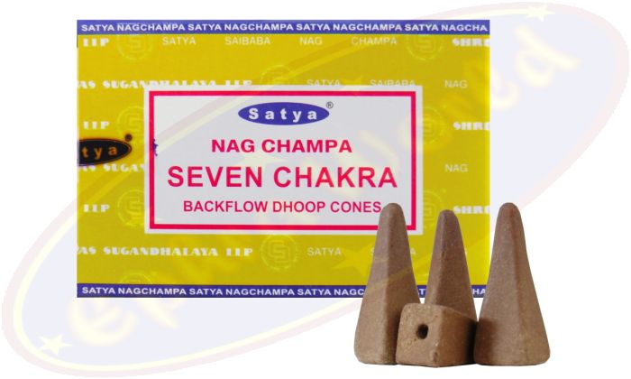 Satya Nag Champa Seven Chakra Rückflussräucherkegel (MUM) LLP