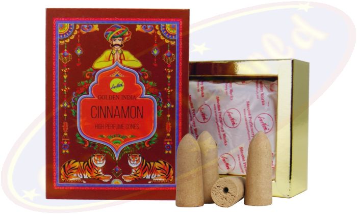 Sree Vani Golden India Backflow Cones/Rückflussräucherkegel Cinnamon/Zimt