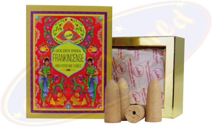 Sree Vani Golden India Backflow Cones/Rückflussräucherkegel Frankincense/Weihrauch