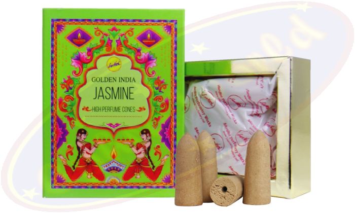 Sree Vani Golden India Backflow Cones/Rückflussräucherkegel Jasmine