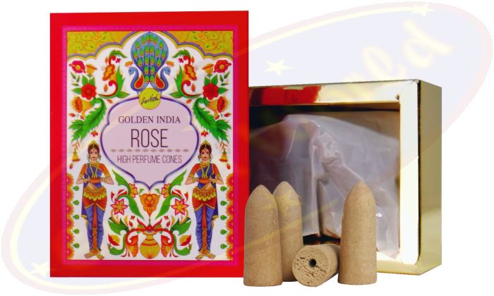 Sree Vani Golden India Backflow Cones/Rückflussräucherkegel Rose