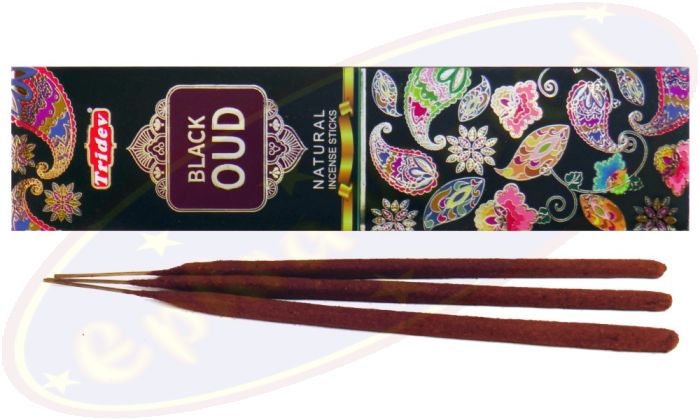 Tridev Black Oud Natural Jumbo Masala Räucherstäbchen