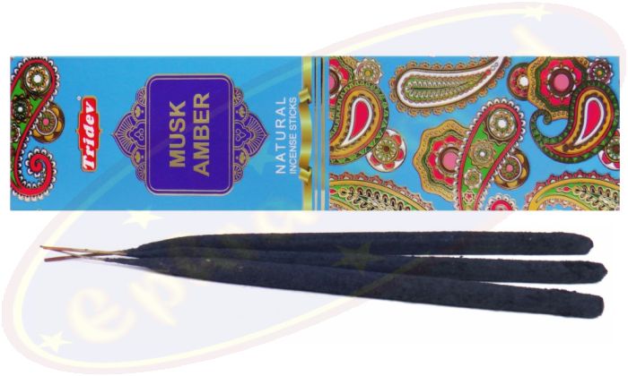 Tridev Musk Amber Natural Jumbo Masala Räucherstäbchen