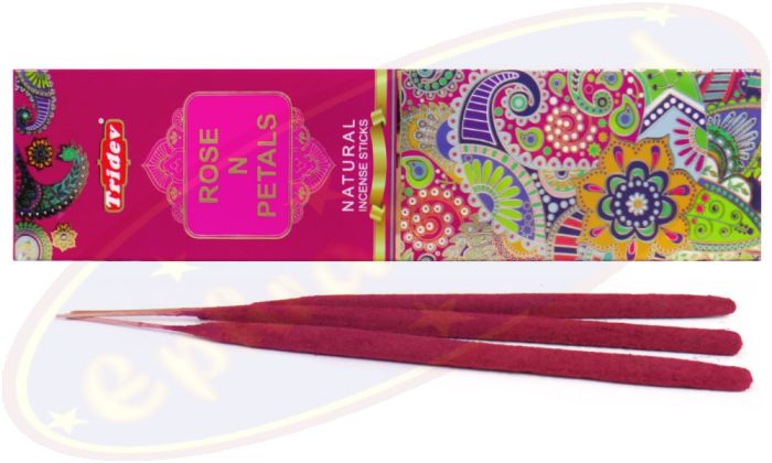 Tridev Rose N Petals Natural Jumbo Masala Räucherstäbchen