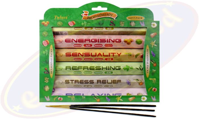 Tulasi Räucherstäbchen Set Aromatherapy Kit 6x20