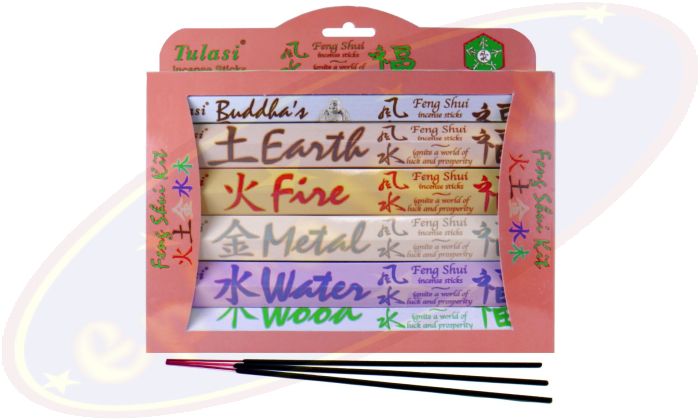 Tulasi Räucherstäbchen Set Feng Shui Kit 6x20