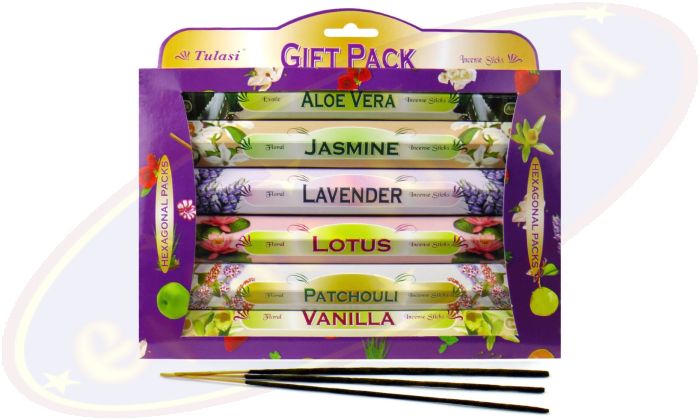 Tulasi Räucherstäbchen Set Flowers Kit 6x20