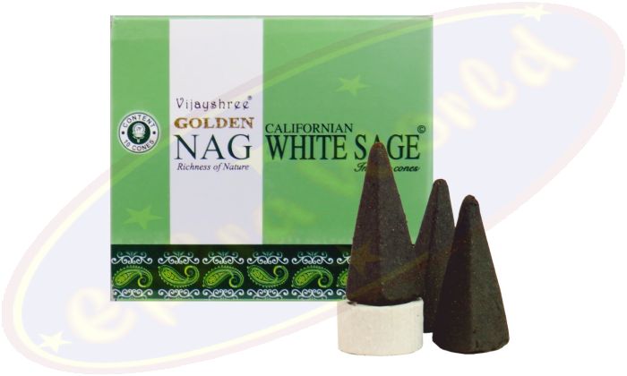 Vijayshree Golden Nag Californian White Sage Räucherkegel