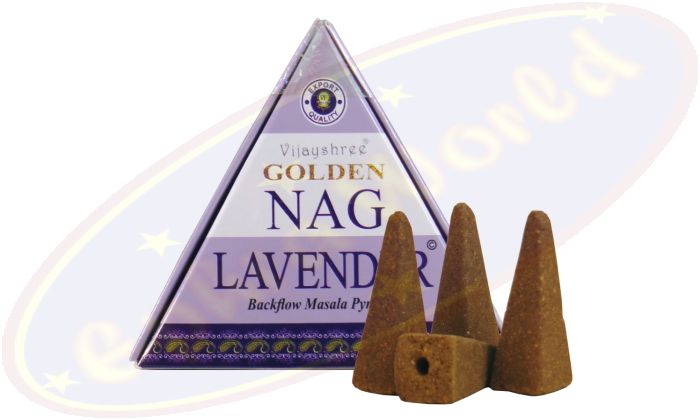 Vijayshree Golden Nag Lavender Rückflussräucherkegel
