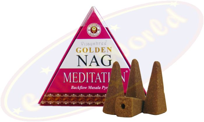 Vijayshree Golden Nag Meditation Rückflussräucherkegel
