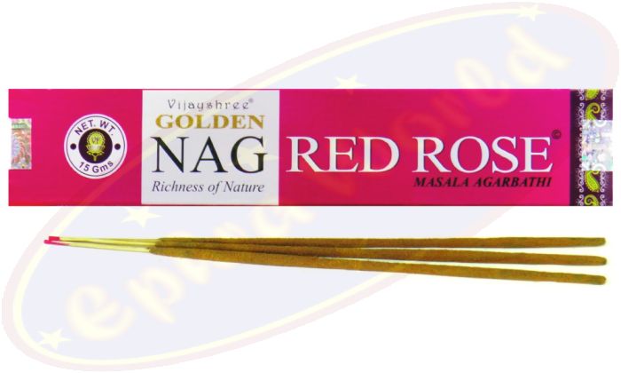 Vijayshree Golden Nag Red Rose Masala Räucherstäbchen