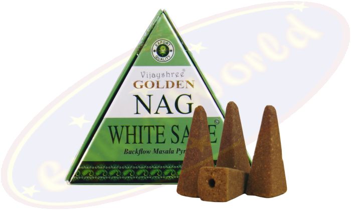 Vijayshree Golden Nag Californian White Sage Rückflussräucherkegel