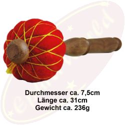 Filzklöppel/Filzschläger Sultan rot-gold 31cm für Klangschalen