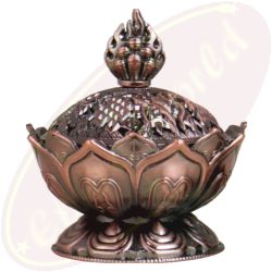 Räuchergefäß Lotus 2 teilig kupferfarben 7,8x6,9cm Metall