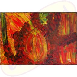 Abstraktes Acrylgemälde Steinobst 30x40cm von Wanda Tauer 2009