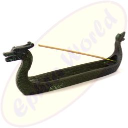 Räucherstäbchenhalter Drachenboot schwarz