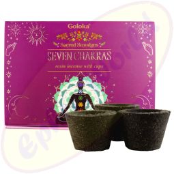 Goloka 7 Chakras Räucherkohle-Töpfchen & Räucherharz