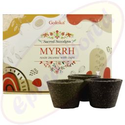 Goloka Räucherkohle-Töpfchen & Räucherharz Myrrh