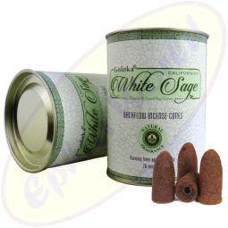 Goloka Natural White Sage Rückfluss (Backflow) Räucherkegel