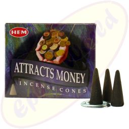 HEM Attracts Money indische Räucherkegel