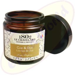 Le Chatelard 1802 vegane Duftkerze Leder & Oudh 80g