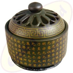 Luxus Räuchergefäß goldener heiliger chinesischer Text 10x10cm