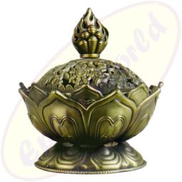 Räuchergefäß Lotus 2 teilig bronzefarben 7,8x6,9cm Metall