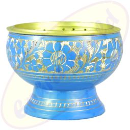Räuchergefäß Orient in blau aus Messing 7,5 x 5,5 cm