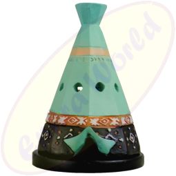 Boho Indianer Tipi / Teepee Räucherkegel Halter blau