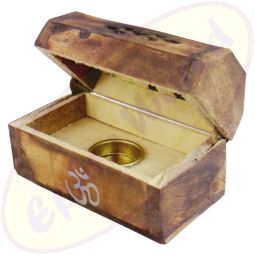 Räucherkegelbox Holz Motiv Om