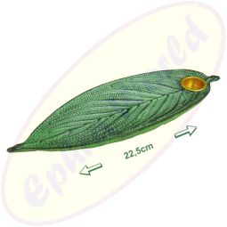 Räucherstäbchenhalter Blatt grün Polyresin