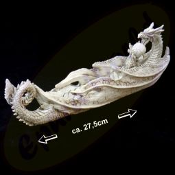 Räucherstäbchenhalter Drache, weiß